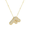 Cubic Zirconia Gold Plated  Bubble Alphabet Letter Necklace Monogram Necklace Balloon Initial Necklace Gifts for Women Girls