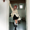 Karrram Y2k Ästhetik Spitze Hemd Grunge Gothic Unregelmäßige Blusen Fee Harajuku Bandage Hemd Vintage Lolita Kleidung Mall Goth