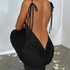 Elegantes, tief ausgeschnittenes, rückenfreies, eng anliegendes Maxikleid für Damen – Spaghettiträger, ärmellos, Bodycon-Kleid, sexy Club-Party-Kleider