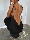 Elegantes, tief ausgeschnittenes, rückenfreies, eng anliegendes Maxikleid für Damen – Spaghettiträger, ärmellos, Bodycon-Kleid, sexy Club-Party-Kleider