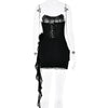 Articat Sexy Trägerloses Bandagenkleid, Zweilagiges Mesh-Patchwork, Damen, Transparent, Blumen-Bänder, Vestidos, Party, Clubwear