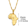 Anniyo Africa Map Pendant Necklace Women Men Silver Color/Gold Color Ethiopian Jewelry Wholesale African Hiphop Item @132106