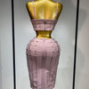 High Quality Women Sexy Luxury Birthday BandageTwo Piece Set Evening Party Prom Gown Celebirty High Street Club Party Outfit
