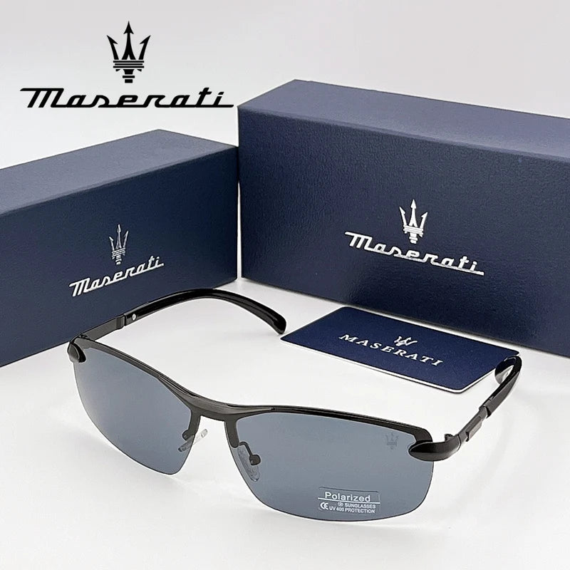 MASERATI Sunglasses New Fashion goggles Stylish Unframed Metal rimmed Shades for Men Women Cool Pose Trendy Design 10785