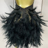 Women Luxury Rhinestones Pearls Feathers Halter Backless Short Dress Women Sexy Celebrate Birthday Dress Nightclub Stage Costume