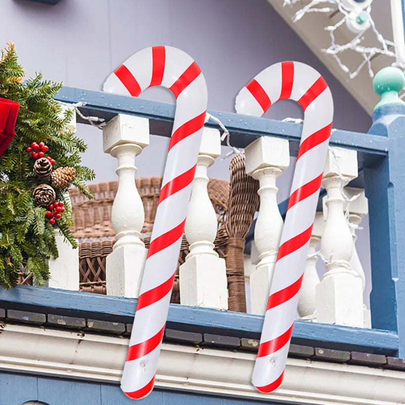 90cm aufblasbare Weihnachts-Zuckerstange, Luftballon, Spazierstöcke, 2023 Weihnachtsdekoration für Zuhause, 2024 Neujahrsparty-Zubehör, Kindergeschenk