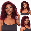 Brazilian Deep Wave 99J Burgundy Lace Front Human Hair Wig 13x4 Deep Curly Short Bob Wigs Human Hair Red Colored Water Wave Wigs