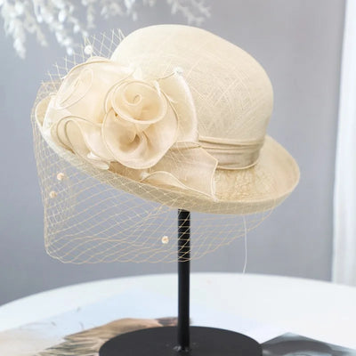 Blumen-Fascinator-Hüte für Damen, elegantes Bankett-Hüte, Mädchen, Damen, formelle Hochzeit, Kleider, Fedora-Hüte