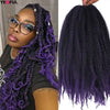 Yeaful 18 Inch Synthetic Marley Twist Braiding Hair Red Black Brown Ginger Bug Blonde #4 Pre Looped Marley Twists Crochet Hair