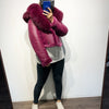 21-25Shearling Jacket women's shearling Cloth With Big Fur Collar and Hooded