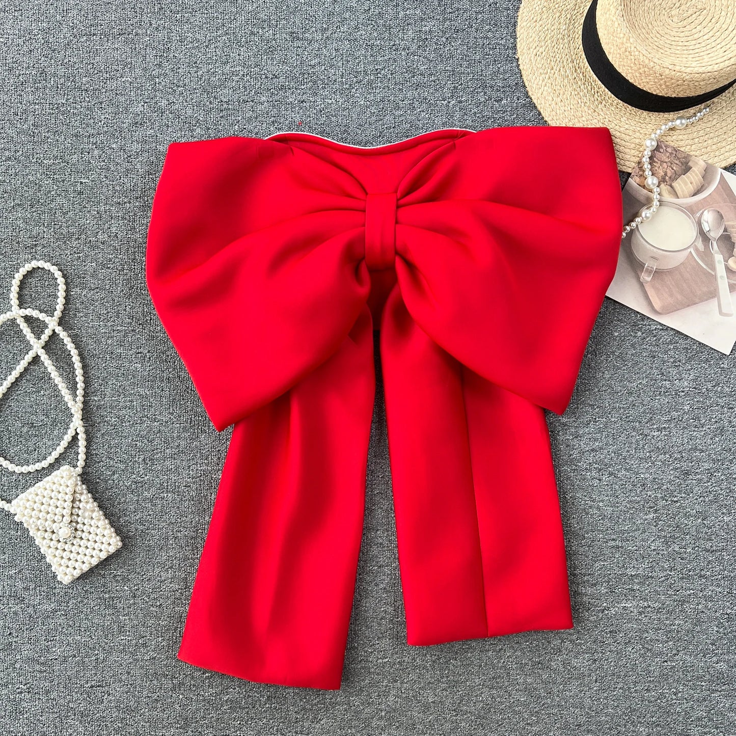 Women Hotsweet Sleeveless Sexy Zipper Chic Three-dimensional Butterfly Bow Slim Strapless Tank Top High Street Autumn Clothing