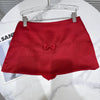 DEAT 2026 Summer New Sexy Hot Girl V-neck Backless Bandage Bowknot Fishbone Halter Top Red Mini Skirt For Women 11B1198