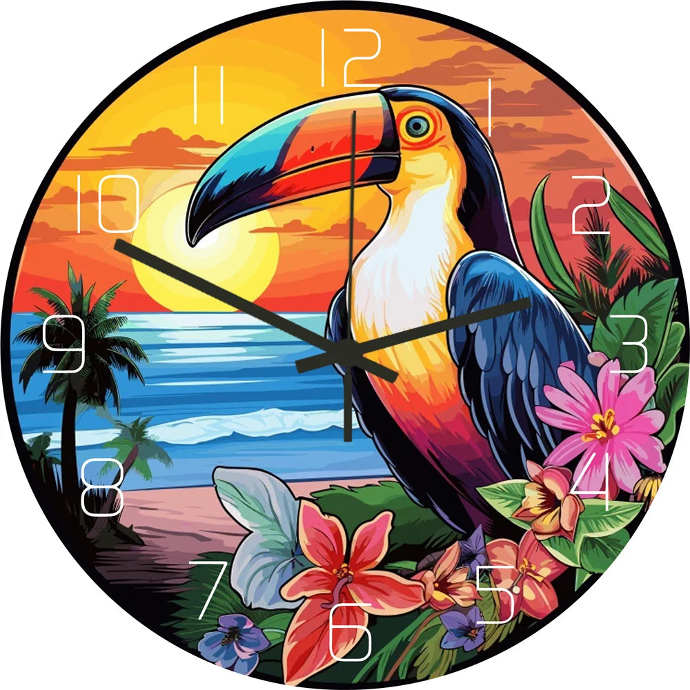 Lustige Frosch Acryl Wanduhr Strand Seestern Schallplatte Marmor Katze Retro Wanddekoration Uhren für Wohnzimmer Schlafzimmer Büro Zuhause