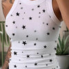 Summer Basic Elastic Tank Top Digital Printing T-shirt Women's O Neck Racerback Sexy Tank Top Stripe Print Sleeveless Tank Top