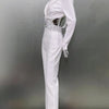 2024 New Arrival Black White Women Long Sleeve Sexy V-Neck Bodycon Bandage Set Shinning Crystal Nightclub Party Women's Set
