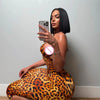 Blumendruck Sommer Caprihosen Jumpsuits Damen Sexy Ärmellose Schnürung Neckholder Rückenfrei Geraffte Peach Hips Slim Rompers