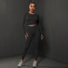 2Pcs Women Sets Energy Seamless Gym Suits Bubble Butt Sports Pants+Long Sleeve Shirts Push Up Running Sets Tracksuits Tights Set