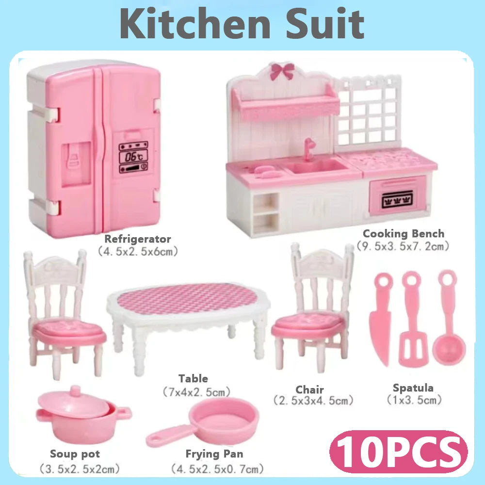 1:12 Puppenhaus Eiswagen Babybett Simulation Miniatur Szene Display Dessertauto Etagenbett Badezimmer Küche Spielzeug für Mädchen