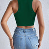 Women's Solid Ribbed Crop Tank Top Casual Sleeveless Basic Summer Top Comfortable Fit Fashionable Trendy
