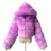 Women Warm Faux Fur Coat Winter Vintage Gradient Jacket Furry Outerwear Jackets Hooded Coats Plus Size Autumn Winter Streetwear