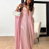 Batwing Butterfly Sleeve Satin Khimar Abaya Dubai Muslim Maxi Dress Kaftan Abayas For Women Kebaya Caftan Robe Femme Vestidos