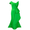 Elegante Kleider für Damen, One Shoulder, ärmellos, Rüschen, Meerjungfrauen-Schnitt, bodenlang, luxuriös, für Geburtstagsfeiern, Dinner, Vestidos Mujer Kleid