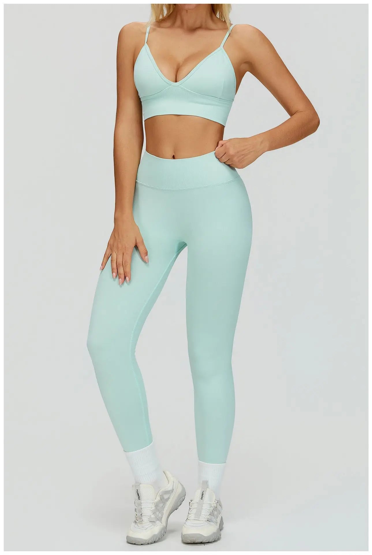 SWELTERING 2/3PCS Seamless Yoga Set Gym Clothes Sportswear Fitness Suits Women Workout Bra Crop Top Long Sleeve Sports Suits