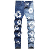 2023 New  Casual Mens Cotton Jeans Elastic Slim Skinny White Camouflage Printing Jeans Male Thin Denim Pants Vaqueros Hombre