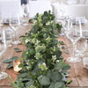 1pc Artificial Eucalyptus Leaves Greenery Garland Faux Plant Spring Vines with White Flowers Berries for Wedding Home Party Deco