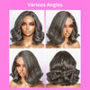 Salz-und-Pfeffer Loose Wave Lace Front Bob Perücke Echthaar Seitenscheitel 5x5 HD Verschluss Lace Perücke Ready To für schwarze Frauen