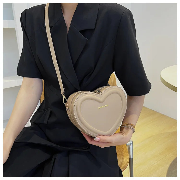 Fashion Heart Shape Crossbody Bags For Women New Solid Pu Leather Shoulder Bag Casual Ladies Handbags Designer Women Bags сумка