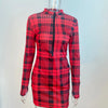 Sexy Long Sleeve Bodycon Mini Dress Women Autumn 2023 Fashion Deep V Neck Print Club Outfits Party Dresses Casual Robe Femme