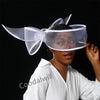 White Net Wedding Fascinator Elegant Hat Women Kentucky Derby Race Headpiece Fashion Party Mesh Chapeau Cap For Ladies Event