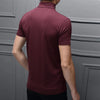 2022 Trend Summer Men Half high Collar Mercerized Cotton Short Sleeve Slim Body T-Shirt Men Solid Color Modale High Collar