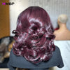 Bouncy Curly Purple Color 360/13×6 HD Lace Frontal Wig Glueless Lace Front Wig Human Hair Ready To Go Preplucked Human Hair HMBP