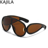 Oversized Wellen-Masken-Sonnenbrille Einteilige Damen-Sport-Y2K-Punk-Sonnenbrille für Damen 2024 Luxusmarke Steampunk-Brillen-Goggle