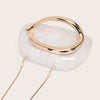 Women Acrylic Clutch Box Handbag Metal Handle Evening Bag Trendy Ladies Shoulder Crossbody Purse for Wedding Prom Cocktail Party