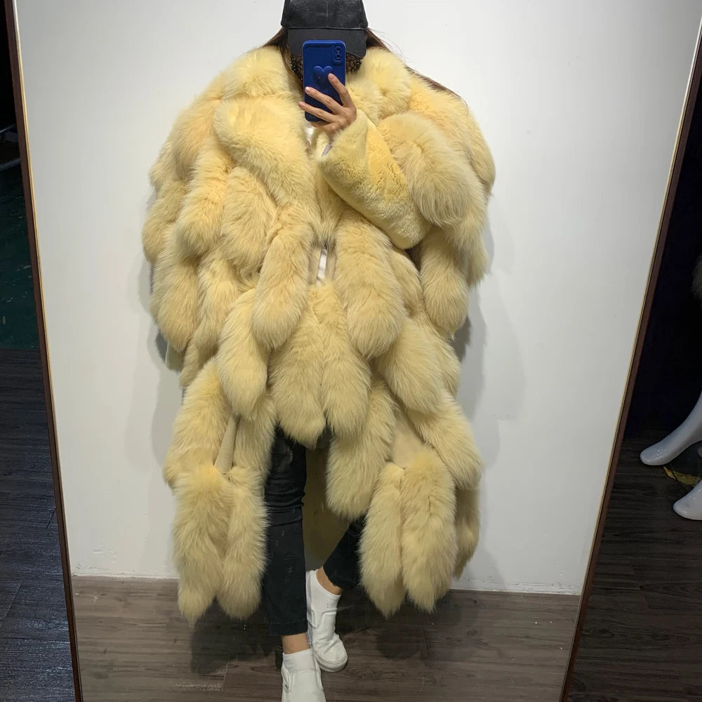 GO BALLISTIC YA Fox Fur Coat 2023 Winter New Natural Fur Clothing Fur Outwear 7337
