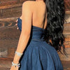 Chest Wrap Sexy Dress Women Sleeveless Backless Splicing Slim Fit Strapless Mini Dresses Sexy A Line 2024 Denim Vestidos