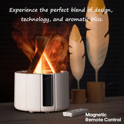 KINSCOTER Aroma Diffuser mit simulierter Flamme, Lagerfeuer-Luftbefeuchter, Ultraschall-Kaltnebel-Hersteller, Vernebler, LED-Duftöllampe, Diffusor