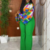 Wmstar Plus Size Two Piece Sets Wholesale Long Sleeve Print Top and Wide Leg Pants Matching Suit Fall Clothing Dropshopping