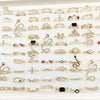 30pcs/Lot Wholesale New Mix Style Big Snake Finger Rings For Women Black Enamel Cutout Butterfly Star Cute Flower Jewelry Gifts