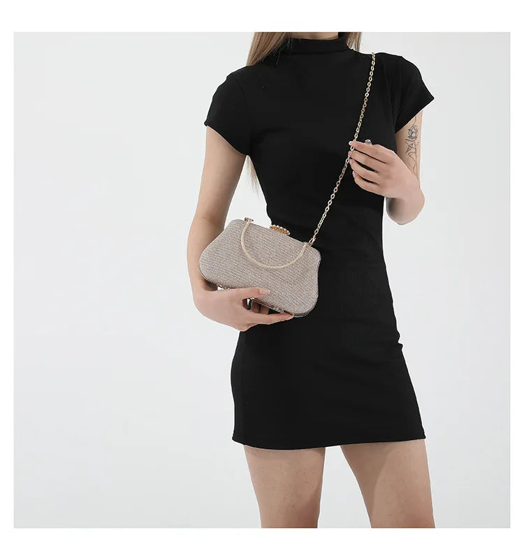 Luxus-High-Design Damen-Abendtasche Party-Bankett Glitzertasche für Damen Hochzeitsclutch Handtasche Umhängetasche mit Kette Bolsas