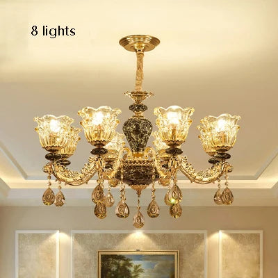 Kronleuchter Wohnzimmer Groß Luxus Kristall Lampe Esszimmer Schlafzimmer Dekoration Französischer Retro Kronleuchter Beleuchtung