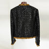 Fashion 2024 Designer Women's Gold Chains Sequined Jacket Coat Outfit Spring