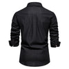 AIOPESON Autumn New Cotton Men's Denim Shirt Solid Color Single Pocket Casual Long Sleeve Shirt Autumn Jeans Shirt for Men