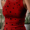 Summer Basic Elastic Tank Top Digital Printing T-shirt Women's O Neck Racerback Sexy Tank Top Stripe Print Sleeveless Tank Top
