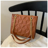 Ladies Fashion Large Capacity Chain Bag Retro Square Tote Bag Diamond Texture Shoulder Crossbody Daily Hundred Underarm Handbag