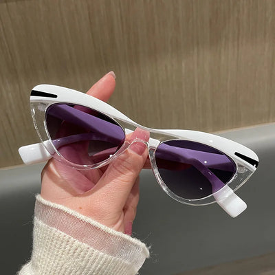 Vintage Mode Kleine Fassung Cateye Sonnenbrille Damen Für Herren Sonnenbrille Punk Luxus Marke Designer Hip Hop Sexy Lady Brille
