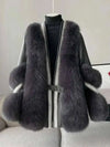 DEAT Fashion Temperament Thickened Fur Coat Cardigan Women Top-Quality Leather Patchwork Long Sleeve Jacket 2024 Winter 11SX023